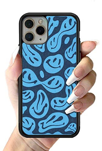 Blue trippy smiley face Phone Case for iPhone 12 mini 11 pro 13 Max X XR 6 7 8 plus TPU silicon cover,A1,For iPhone 12