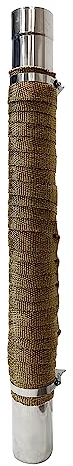 OTOfire Stove Pipe Wrap Anti-Scald Chimney Pipe Protector with 2 Clamps (5m Khaki Wrap)
