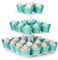 CECOLIC Présentoir à Cupcakes Carré à 3 Niveaux Présentoir à Gâteaux en Acrylique Transparent Tour de Pâtisserie à Dessert pour Décoration de Fête d'Anniversaire de Mariage (Carré - 25,4 cm)