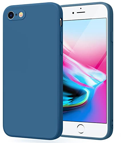 Tobfit Coque pour iPhone SE 2022/SE 2020, iPhone 8/7 Coque Silicone Liquide Ultra Fine Con Doublure Douce en Tissu Microfibre, Case de Protection Complète pour iPhone SE 3/2 (2022/2020), iPhone 7/8