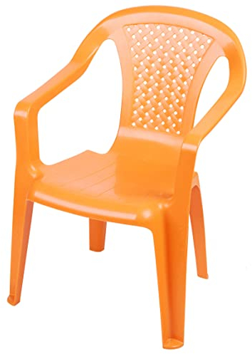 Kinder Gartenstuhl aus Kunststoff - orange - Robuster Stapelstuhl für Kleinkinder - Monoblock Stuhl Kinderstuhl Spielstuhl Sitz Möbel stapelbar für Außen