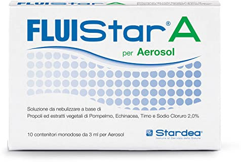 Stardea FLUISTAR A, Soluzione da Nebulizzare, Propoli, Pompelmo, Echinacea, Timo, Sodio Cloruro 2,0%, Dispositivo Medico, 10 Fiale Monodose da 3 ml