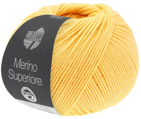 LANA GROSSA Merino Superiore | Pure, extrafeine Merinowolle waschmaschinenfest und filzfrei | Handstrickgarn aus 100% Schurwolle (Merino extrafein) | 50g Wolle zum Stricken & Häkeln | 180m Garn FB35