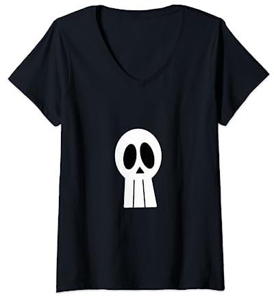 Donna Teschio stile ZeroCalcare Maglietta con Collo a V