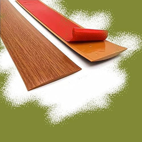 HCZION Selbstklebend Übergangsleiste Türleiste Vinylboden Bodenbelag Flacher Laminatprofil Übergangsschiene Schwellenleiste Für Holzböden (Color : Teak 1m, Size : 40mm(1 3/5in))