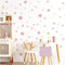 120 Stück Wandsticker Punkte für Kinderzimmer Kreise Klebepunkte Altrosa Wandtattoo Babyzimmer Wandaufkleber Deko