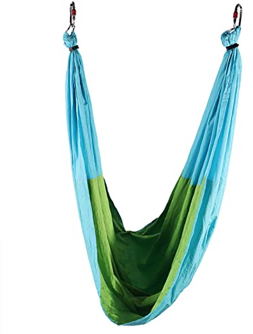 lyrlody Aerial Yoga Hängematte aus hochwertigem Nylon-Gewebe, Sling Yoga für Körperfitness und Stressabbau, inklusive Hängematte (Himmelblau und Fruchtgrün)