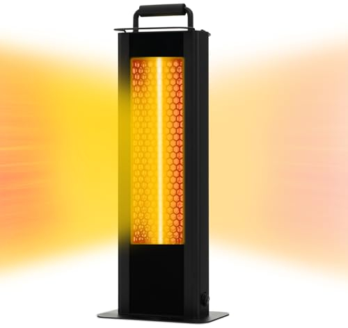 GOPLUS Standheizstrahler 1200W, Heizstrahler mit doppelseitiger Heizung, Terrassenheizstrahler mit Kipp-Schutz, IP65 Wasserdichter Tragbarer Elektroheizer für Innen & Außen