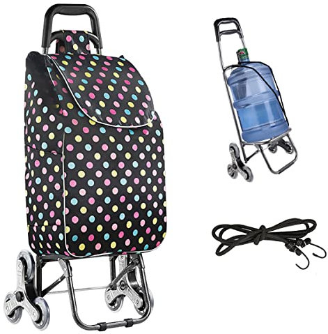 Leichte Treppensteigen Warenkorb 6 Rad faltbare faltbare Einkaufswagen Tasche mit großer Kapazität,wasserdicht,40L Treppensteigen Einkaufswagen (C)