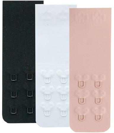 YARBAR Soft Bra Extenders 2 Hooks Comfort Seamless Back Bra Extension Strap, 3 Pieces