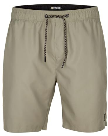 riverso Badehose Herren lang Badeshorts RIVDavid Regular Fit Schwimmhose Elastischer Bund Grün M, Größe:M, Farbe:Washed Olive-Black