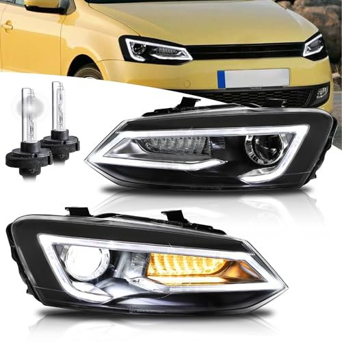 VLAND Scheinwerfer kompatibel für Polo 5 6R 6C 2009-2016 (Nicht für GTI/1.2 TSI/R), 1 Satz (Regulär+d2h)