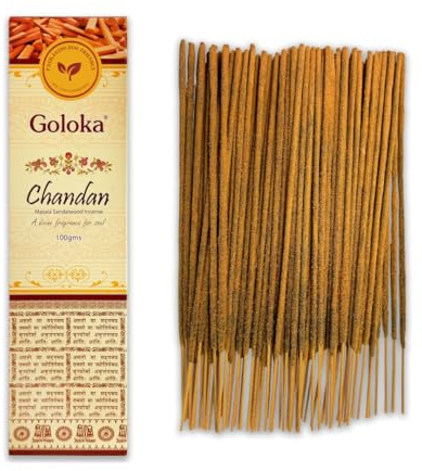 Räucherstäbchen Chandan – 1 Packung mit 100 g (70–90 Stäbchen) – Aromatherapie – Meditation – Yoga – Packaging Eco-Friendly