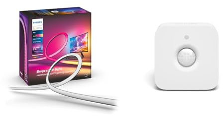 Philips Hue White and Color, Lightstrip Play gradient PC pour écran 32-34 pouces & Motion Sensor Détecteur de mouvement sans fil