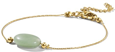 PURAJA Edelstein Armband Damen | Aventurin Armband | 18k echt vergoldet | Handgefertigt | Glücksarmband Damen | Mutmacher