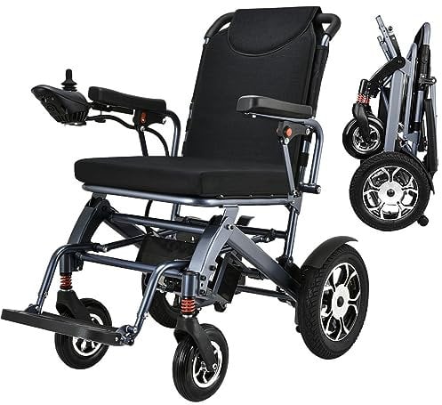 WISGING Schwierige Intelligente Leichte, Faltbare Elektrische Rollstühle, Kompakter Stromrollstuhl, Tragbares Klapptransport - Langlebige Rollstühle, Mobilitätshilfe, All Terrain - Rollstühle