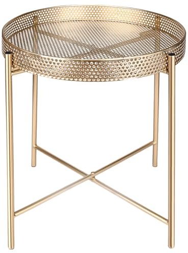 Unibos Coffee Tables, Side Tables, Robust Steel Frame, for Living Room, Bedroom, Rustic Stunning Gold LET040B99- Gold