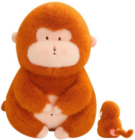 Générique Singe en Peluche,Singe en Peluche,Jouet en Peluche Singe Mignon de 8,66 Pouces - Singe Animaux en Peluche Oreiller en Peluche Mascotte Animaux Doux pour Adultes et Filles