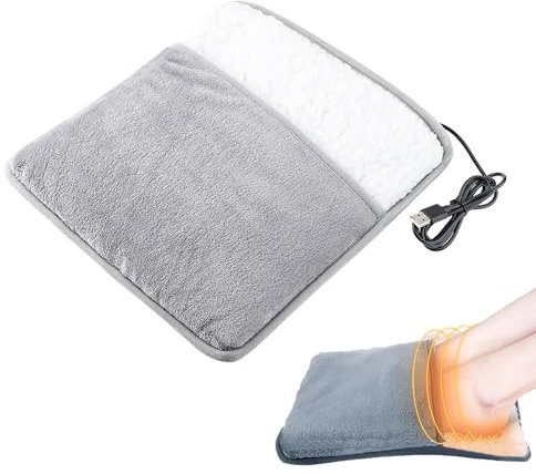HeYuSh Chauffe Pieds Chauffant USB, Chauffe Pieds Chauffant électrique, Coussin Chauffant Lavable, Chauffe-Pieds et Coussin Chauffant électrique pour Le Bureau la Maison