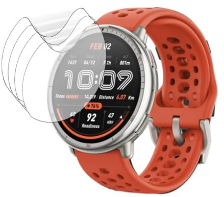 Renwox 5pcs film d'Hydrogel Protecteur d'écran pour Amazfit Active 2 44mm Active2 Smartwatch Protection d'écran transparente flexible HD TPU [sensibilité du toucher] [pas de bulles]