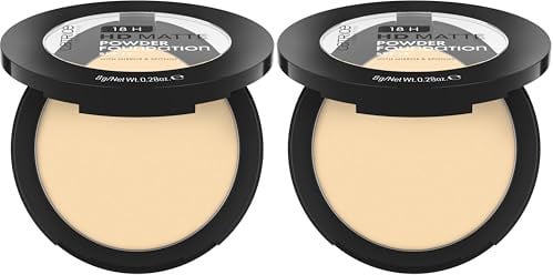 Catrice 18H HD Matte Powder Foundation, Nr. 010W, Nude, langanhaltend, mattierend, matt, für unreine Haut, vegan, ölfrei, UVA- und UVB-Filter + SPF 15, ohne Parfüm, 2er Pack (8g)