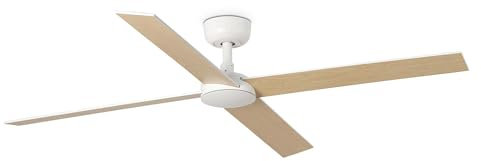 Faro Rudder Ventilador de techo grande de 4 aspas blanco mate