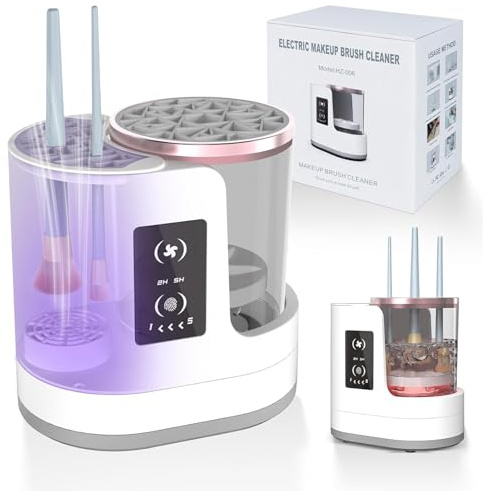 Automatischer 3-in-1 Elektrischer Make-up-Pinselreiniger mit Trockner, Plug-in-Reinigungsmaschine für Make-up-Pinsel – Inklusive Trockenstation & Hygienische Pflege