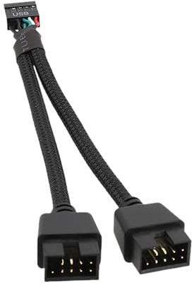 USB Motherboard Splitter - 9 Pin Extension Cable, Durable Header Connection, USB Header Splitter Motherboard Adapter for Schools