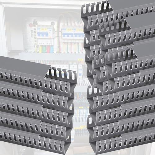 kabelkanal 25 Mm, 40 Mm, 60 Mm, 100 Mm Breite PVC-Kabelkanäle Mit Offenen Schlitzen, Kabelmanagement-Kanal Für Unter Dem Schreibtisch/im Labor(20 PCS,W X H 40mm X 40mm)