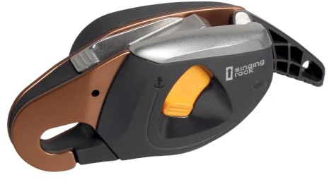 SINGING ROCK Jack Descender Gold CE-zertifizierter Aluminium-Kletter- und Abseilabsteiger mit fortschrittlicher Bremstechnologie und leichtem Design
