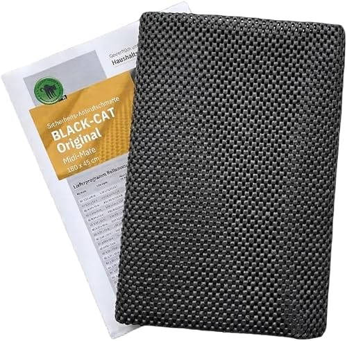 BLACK-CAT Original Midi-Mate Antirutschmatte 1.800x450  mm – rutschfest & hochreißfest, ideal zur Ladungssicherung im Kofferraum, für Pkw & Kleintransporter, langlebig & ohne Kleber fixierbar