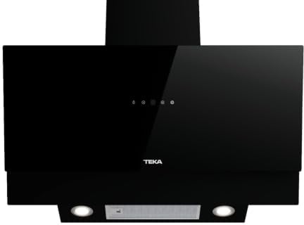 TEKA Campana Vertical Decorativa, Motor Doble Turbina Ecopower, 90 cm | Negra, Control Táctil, Extracción Perimetral, 3 Velocidades y 1 Intensiva, Capacidad 650 m³/h, 2 Lámparas LED, DVM 97370 TOS