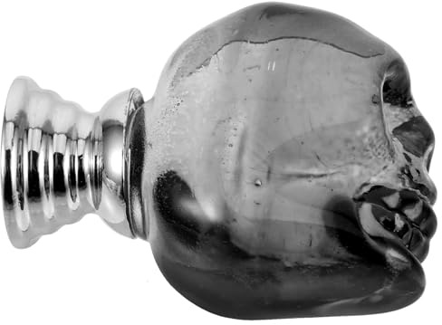 Lurrose Skull Head Door Knobs Cabinet Handles Metal and Crystal Modern Small Knobs for Kitchen Drawers Wardrobes