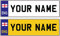 2 x Personalised Self-Adhesive England Flag 14 x 4 cm Number Plate Stickers For Childrens Kids Ride on Car, Bike, Bedroom Doors, Wheelchair, Mobility Scooter by Ellis Graphix