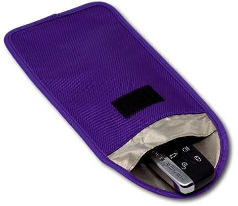Minder Signal Blocker 2 Pack - Signal Jamming Case with RFID Blocking Pouch for Keyless Entry/Start Car Keys and Mobile Phones - Faraday Bag Protection Security for WIFI/GSM/LTE/NFC/RFID (Purple)
