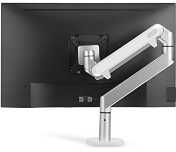 ThingyClub® Single Gas Spring LCD Arm Desk VESA Bracket & Monitor Arm Stand for 10-27 Screens: Tilt up 90° /down 85°, Swivel left/right 180°, 360° Rotation (Single Arm - Silver)