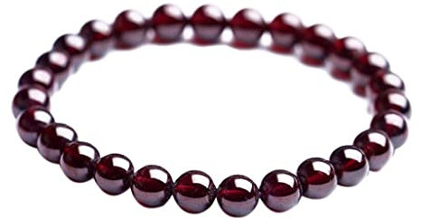 Sharplace Bracelet Perle Grenat Femme Pierre d'Energie Protection - Rouge