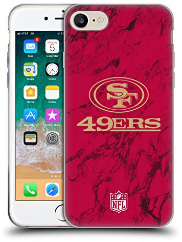 Head Case Designs Licenciado Oficialmente NFL Mármol de Colores San Francisco 49ers Gráficos Caso Funda de Gel Suave Compatible con Apple iPhone 7/8 / SE 2020 & 2022