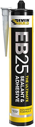Everbuild EB25 The Ultimate Sealant and Adhesive Cartridge – Hybrid Polymer Adhesive – Waterproof and Weatherproof – Crystal Clear – 300ml