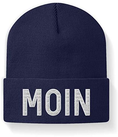 Moin Lustige Mütze für Norddeutsche - Beanie -M-Dunkel-Blau
