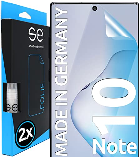 2x se® 3D SCHUTZFOLIE Transparent für Samsung Galaxy Note 10,Selbstheilend, 100% Fingerabdruck & FaceID kompatibel, einfache blasenfreie Installation, Ultra-Klar, Stoß-Kratzfest, aus Deutschland