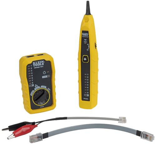Tone Generator and Probe Kit, Wire Tracer and Tester with Probe Includes Alligator Clips and RJ11 / RJ12 / RJ45 Plug, Klein Tools VDV500-705