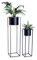 LIFA LIVING Blumenständer-Set aus Metall, 2X Pflanzenständer für den Innenbereich, Schwarze Blumentöpfe mit Ständer, Pflanzentische mit Topf, 55 & 76 cm hoch