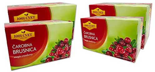 Té de frutas de las montañas de los Alpes - El mejor té de hierbas con sabor a arándano 4 paquetes por 20 bolsas (80 bolsas de té) (bolsitas mágicas de té de arándano - 80 bolsas)