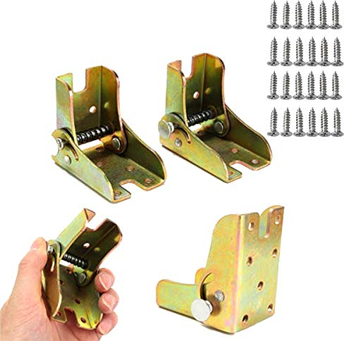 Lot de 4 supports d'extension pliables pour pieds de table de travail - Charnière de verrouillage colorée - Pour support de pied pliable