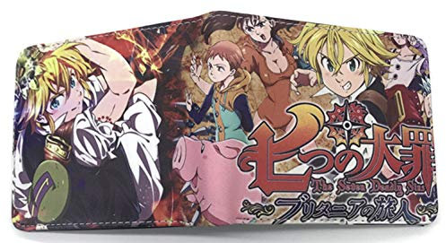 WANHONGYUE Cartoon Anime Portefeuille Homme en Cuir Cartes de Crédit avec Poche à Monnaie The Seven Deadly Sins