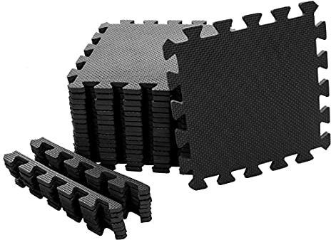 Schutzmatten Set Puzzlematte Bodenschutz Matte - 72 Puzzle Bodenschutzmatten Unterlegmatte | Fitnessmatte Turnmatte Sportmatte Trainingsmatte Boden Schutz, Sport Fitnessraum Keller Garage Fitness Pool