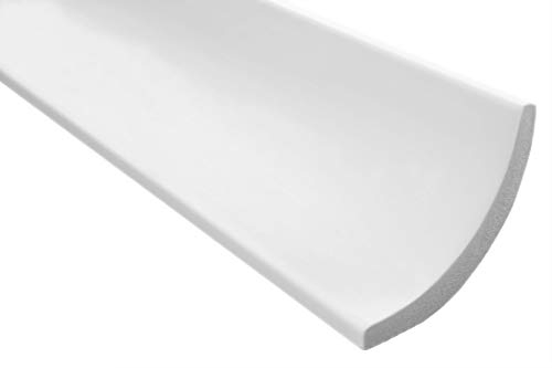 Marbet Design Zierleisten Sparpaket E-13 | leicht und stabil extrudiertes Styropor Stuckprofile Decken-/ Wandübergang modern weiß dekorativ XPS 75 x mm, 2 Meter / 1 Leiste