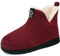 GURGER Botas Casa Mujer Fieltro Altas Botas Zapatillas Casa Hombre Invierno Botines Pantuflas de Casa Estar Peluche Forro de Cálido Rojo 38 39