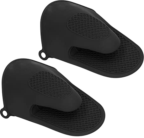 Manoplas de Silicona para Horno, Guantes de Cocina Resistentes Al Calor con Diseño Antideslizante para Cocinar en Microondas, Hornear, Asar a la Parrilla(Negro)